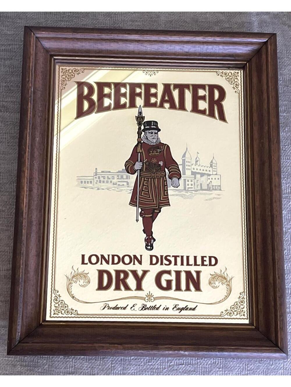 Beefeater London Distilled Dry Gin Framed Mirror Sign